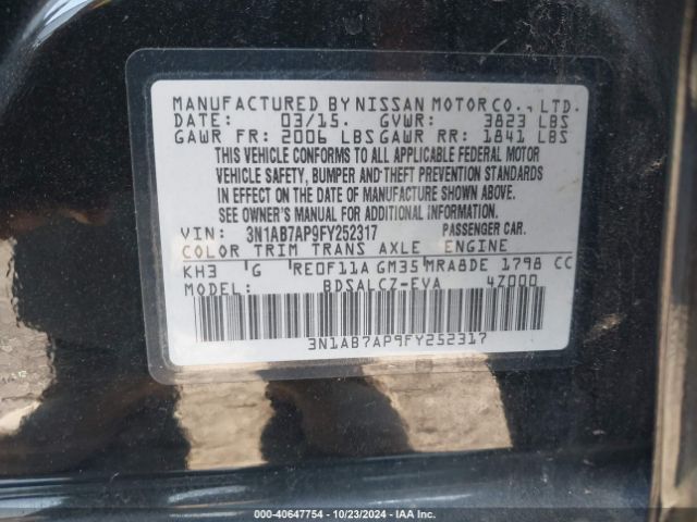 Photo 8 VIN: 3N1AB7AP9FY252317 - NISSAN SENTRA 