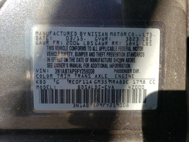 Photo 11 VIN: 3N1AB7AP9FY259008 - NISSAN SENTRA S 