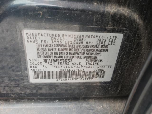 Photo 9 VIN: 3N1AB7AP9FY267772 - NISSAN SENTRA S 