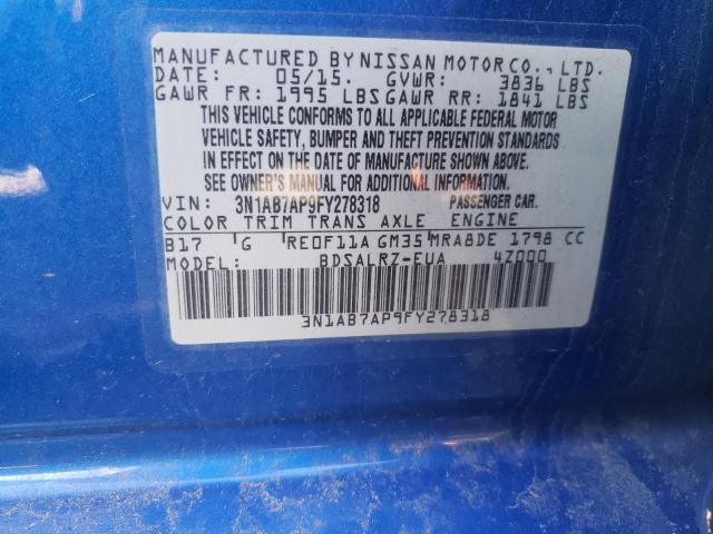 Photo 11 VIN: 3N1AB7AP9FY278318 - NISSAN SENTRA S 