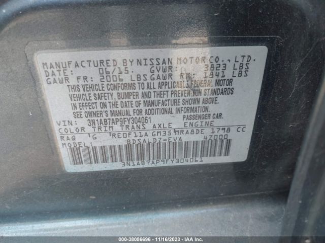 Photo 8 VIN: 3N1AB7AP9FY304061 - NISSAN SENTRA 