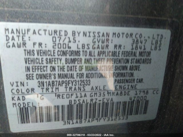 Photo 8 VIN: 3N1AB7AP9FY312533 - NISSAN SENTRA 