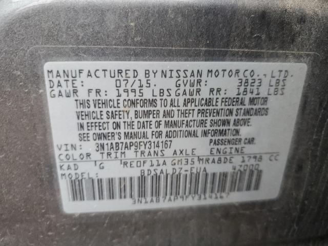 Photo 9 VIN: 3N1AB7AP9FY314167 - NISSAN SENTRA S 