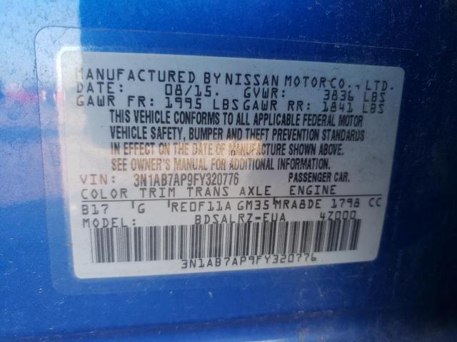 Photo 9 VIN: 3N1AB7AP9FY320776 - NISSAN SENTRA S 