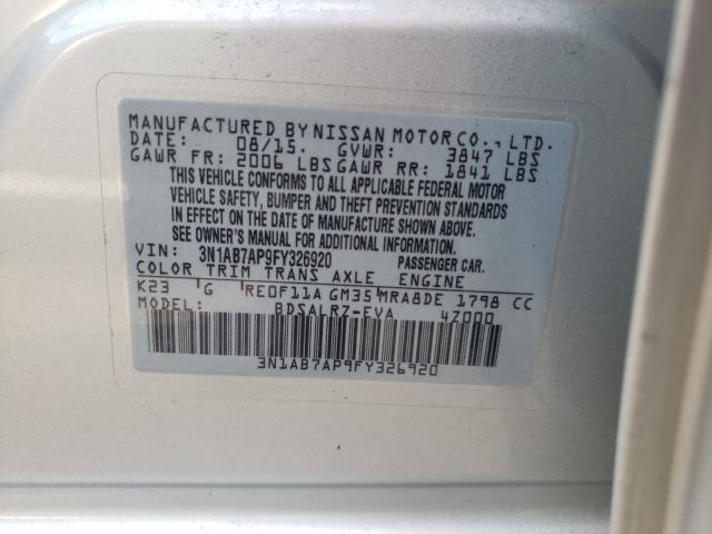 Photo 9 VIN: 3N1AB7AP9FY326920 - NISSAN SENTRA S 