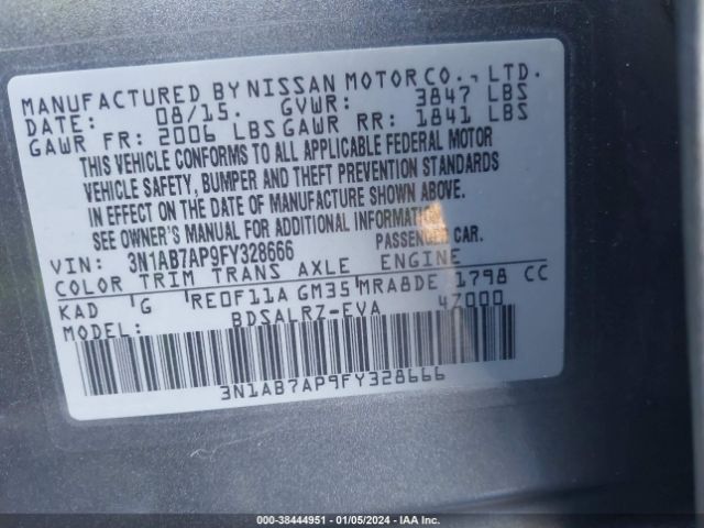 Photo 8 VIN: 3N1AB7AP9FY328666 - NISSAN SENTRA 