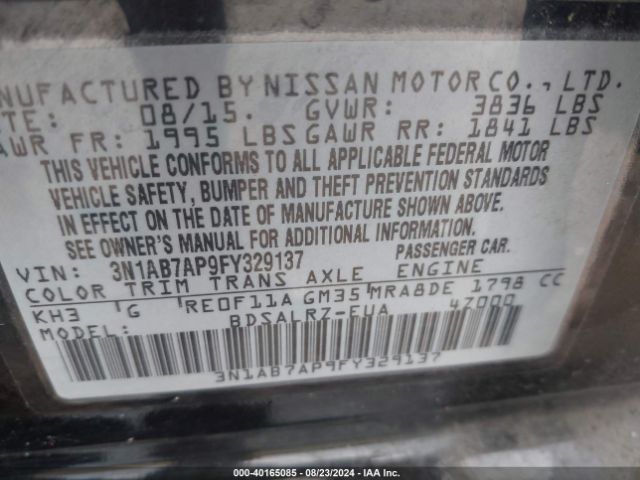 Photo 8 VIN: 3N1AB7AP9FY329137 - NISSAN SENTRA 