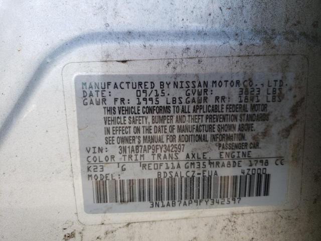 Photo 9 VIN: 3N1AB7AP9FY342597 - NISSAN SENTRA S 