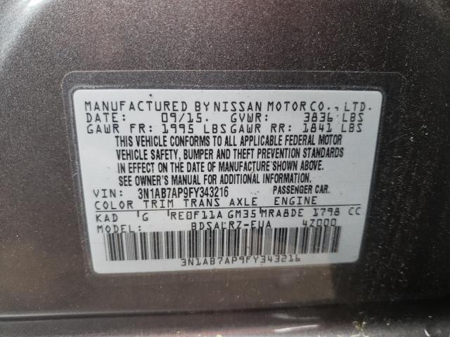 Photo 12 VIN: 3N1AB7AP9FY343216 - NISSAN SENTRA S 