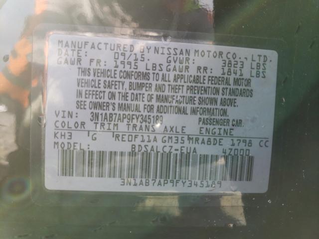 Photo 9 VIN: 3N1AB7AP9FY345189 - NISSAN SENTRA S 