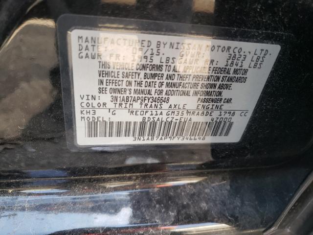 Photo 9 VIN: 3N1AB7AP9FY346648 - NISSAN SENTRA S 