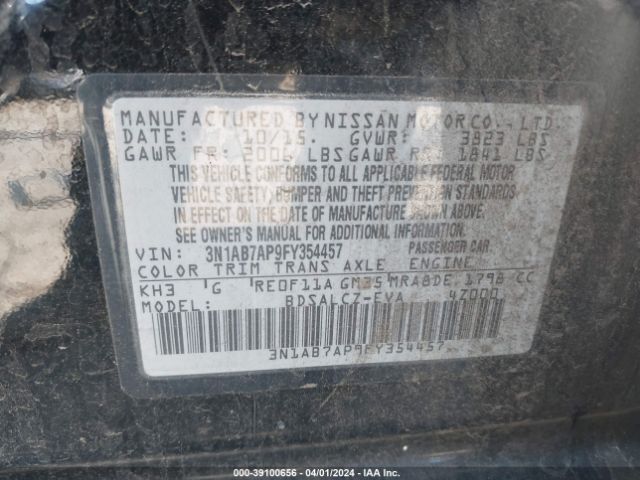 Photo 8 VIN: 3N1AB7AP9FY354457 - NISSAN SENTRA 