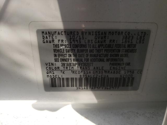 Photo 9 VIN: 3N1AB7AP9FY362977 - NISSAN SENTRA S 