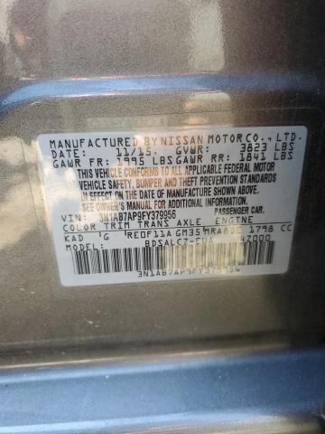 Photo 9 VIN: 3N1AB7AP9FY379956 - NISSAN SENTRA S 