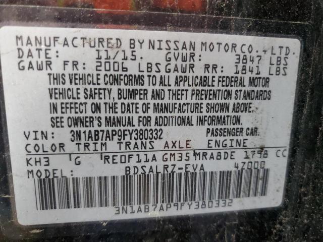 Photo 11 VIN: 3N1AB7AP9FY380332 - NISSAN SENTRA S 