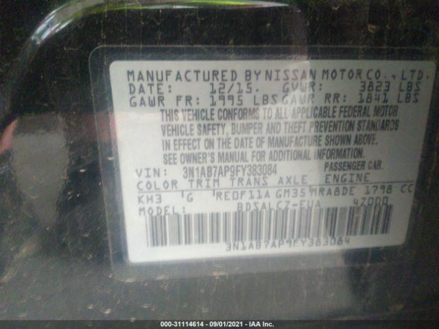 Photo 8 VIN: 3N1AB7AP9FY383084 - NISSAN SENTRA 