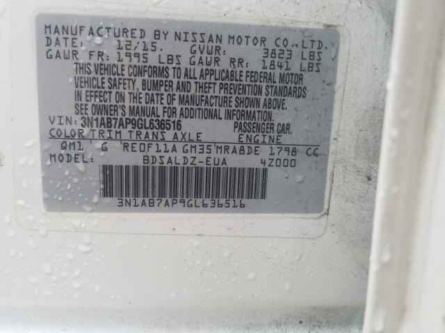 Photo 9 VIN: 3N1AB7AP9GL636516 - NISSAN SENTRA S 