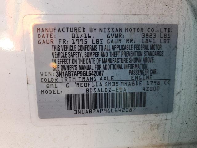 Photo 12 VIN: 3N1AB7AP9GL642087 - NISSAN SENTRA 