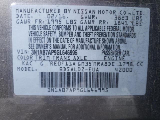 Photo 9 VIN: 3N1AB7AP9GL646995 - NISSAN SENTRA S 