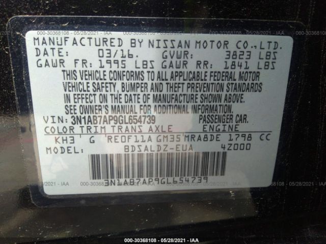 Photo 8 VIN: 3N1AB7AP9GL654739 - NISSAN SENTRA 