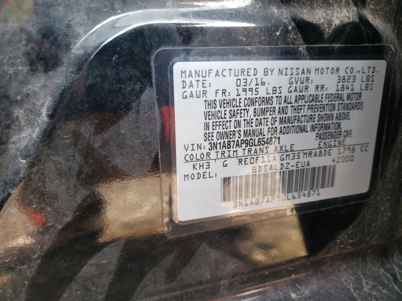 Photo 11 VIN: 3N1AB7AP9GL654871 - NISSAN SENTRA 