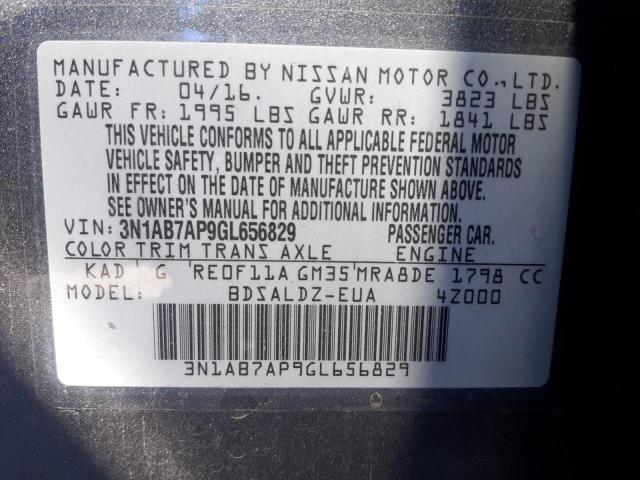 Photo 9 VIN: 3N1AB7AP9GL656829 - NISSAN SENTRA S 