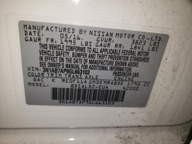 Photo 9 VIN: 3N1AB7AP9GL663103 - NISSAN SENTRA S 