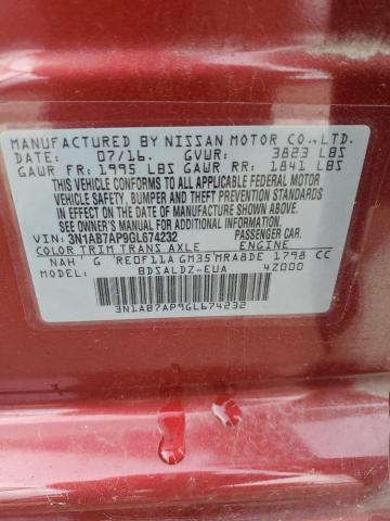 Photo 11 VIN: 3N1AB7AP9GL674232 - NISSAN SENTRA 