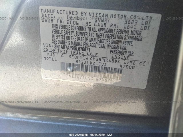 Photo 8 VIN: 3N1AB7AP9GL676871 - NISSAN SENTRA 