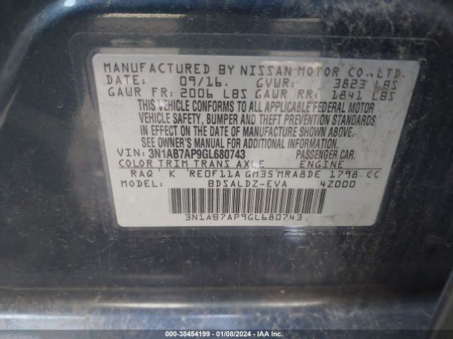 Photo 8 VIN: 3N1AB7AP9GL680743 - NISSAN SENTRA 