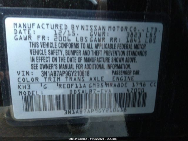 Photo 8 VIN: 3N1AB7AP9GY210618 - NISSAN SENTRA 