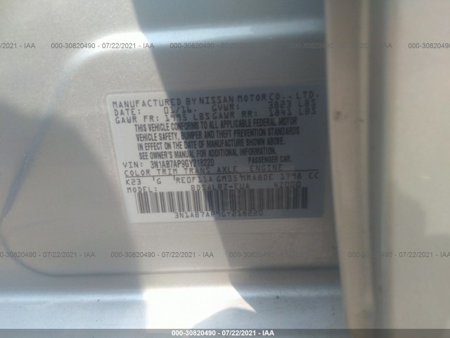 Photo 8 VIN: 3N1AB7AP9GY218220 - NISSAN SENTRA 