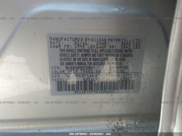 Photo 8 VIN: 3N1AB7AP9GY226611 - NISSAN SENTRA 