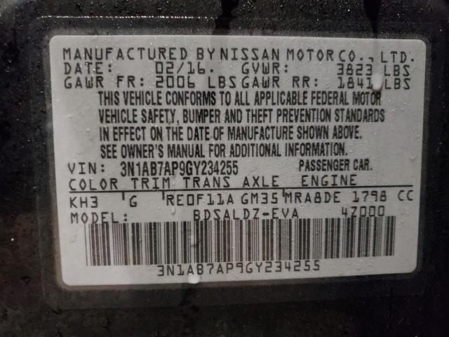 Photo 11 VIN: 3N1AB7AP9GY234255 - NISSAN SENTRA S 