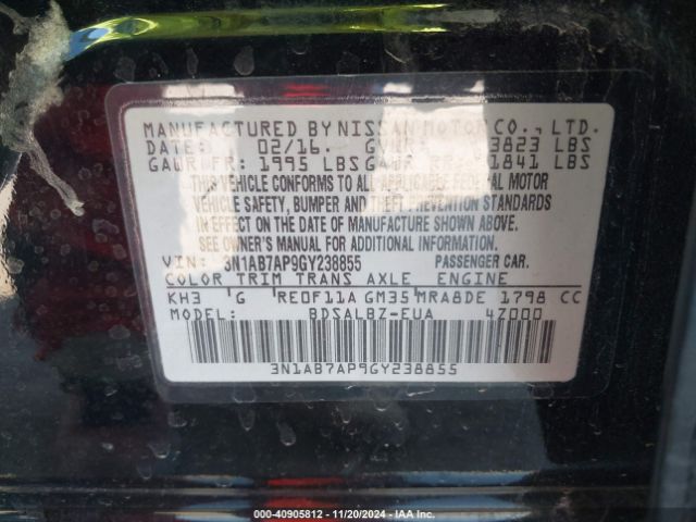 Photo 8 VIN: 3N1AB7AP9GY238855 - NISSAN SENTRA 