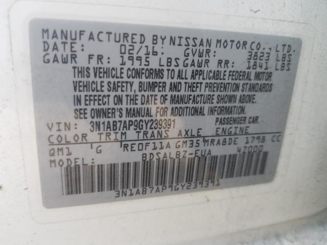 Photo 9 VIN: 3N1AB7AP9GY239391 - NISSAN SENTRA S 