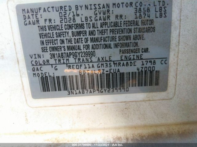 Photo 8 VIN: 3N1AB7AP9GY239990 - NISSAN SENTRA 