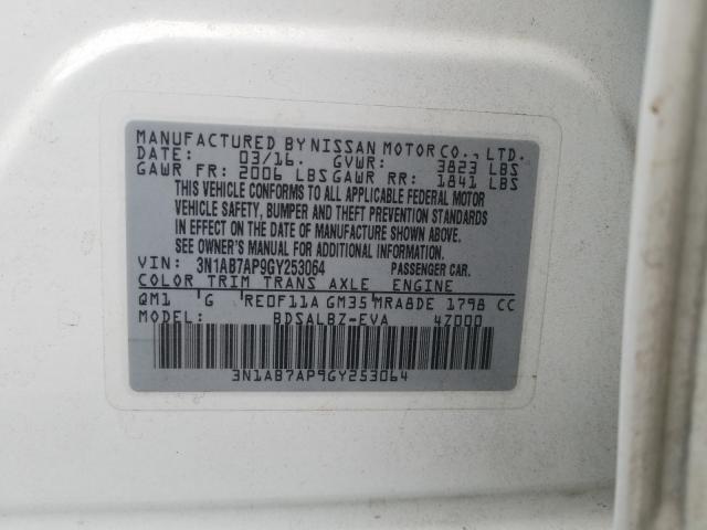 Photo 9 VIN: 3N1AB7AP9GY253064 - NISSAN SENTRA S 