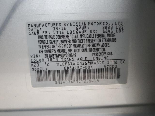 Photo 12 VIN: 3N1AB7AP9GY258619 - NISSAN SENTRA 