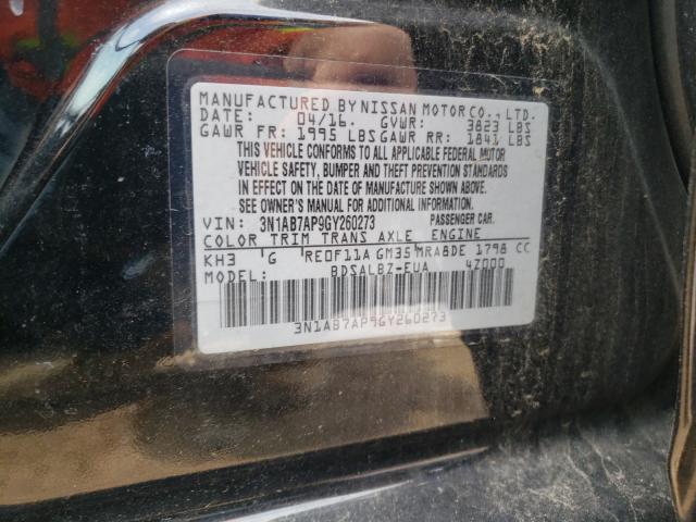 Photo 9 VIN: 3N1AB7AP9GY260273 - NISSAN SENTRA S 