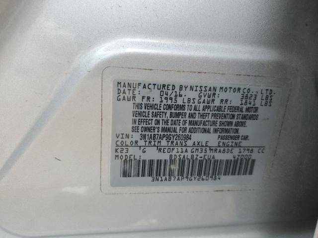 Photo 11 VIN: 3N1AB7AP9GY260984 - NISSAN SENTRA 