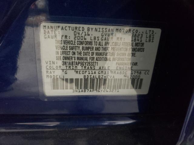 Photo 9 VIN: 3N1AB7AP9GY263271 - NISSAN SENTRA S 