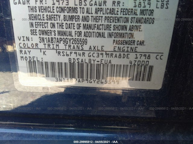 Photo 8 VIN: 3N1AB7AP9GY265599 - NISSAN SENTRA 