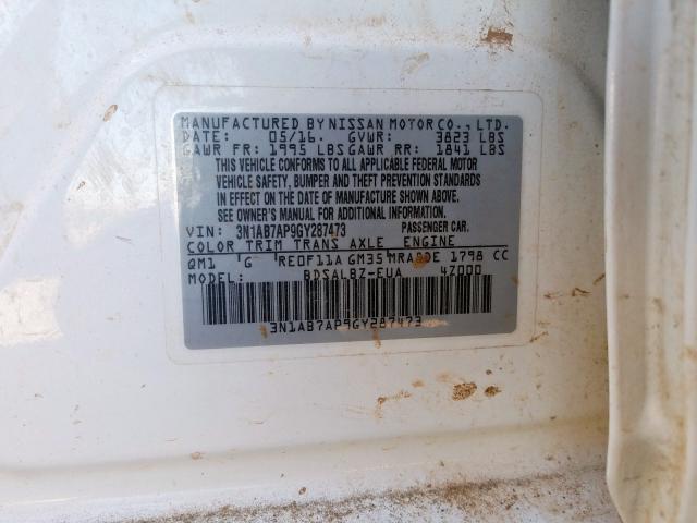 Photo 9 VIN: 3N1AB7AP9GY287473 - NISSAN SENTRA S 