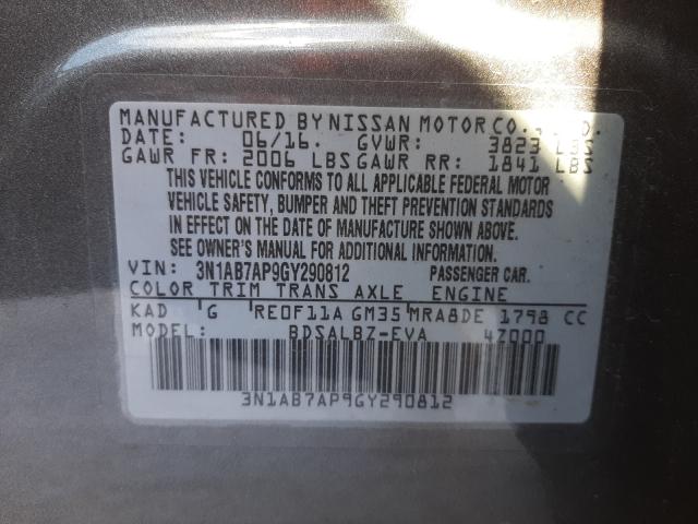 Photo 9 VIN: 3N1AB7AP9GY290812 - NISSAN SENTRA S 