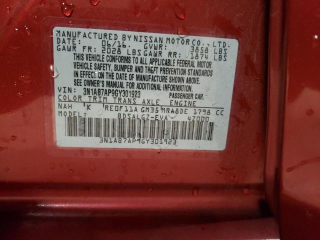 Photo 12 VIN: 3N1AB7AP9GY301923 - NISSAN SENTRA 