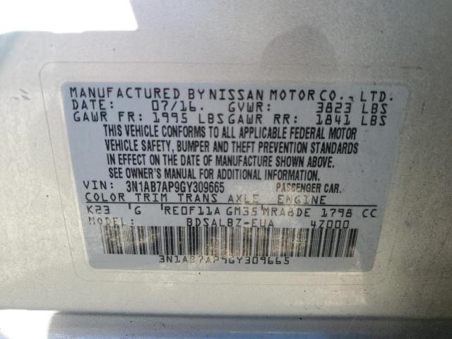 Photo 11 VIN: 3N1AB7AP9GY309665 - NISSAN SENTRA 