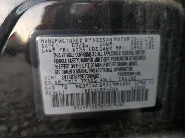 Photo 12 VIN: 3N1AB7AP9GY309682 - NISSAN SENTRA S 