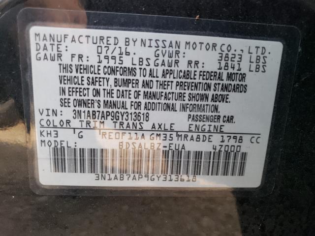 Photo 9 VIN: 3N1AB7AP9GY313618 - NISSAN SENTRA S 