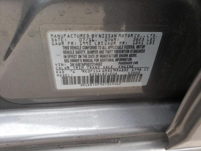 Photo 11 VIN: 3N1AB7AP9GY314462 - NISSAN SENTRA S 